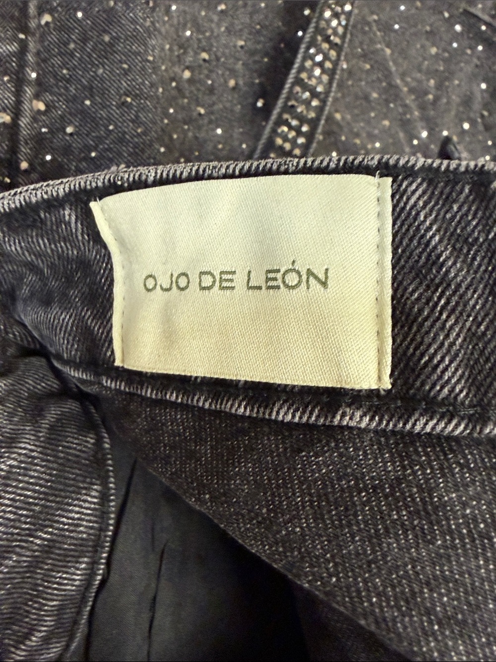 OJO DE LEÓN LEX DENIM BEDAZZLED JEANS BLACK WASH - 40 - Picture 9 of 10